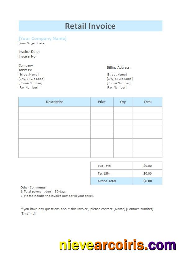 Retail Invoice